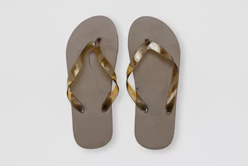 Strandpapucs, barna, PE talp 15 mm, méret 26 cm (39) | Wellness papucs