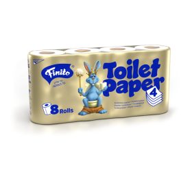   FINITO háztartási toalettpapír 4rtg., 100% cell., 160lap/16m/tek., 8tek./cs. (4cs./#, 72#/raklap)
