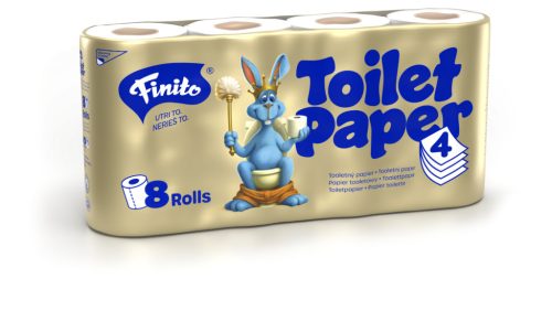 FINITO háztartási toalettpapír 4rtg., 100% cell., 160lap/16m/tek., 8tek./cs. (4cs./#, 72#/raklap)