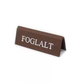 BARNA TEXTILBŐR FOGLALT TÁBLA FEHÉR  NYOMATTAL, KICSI
