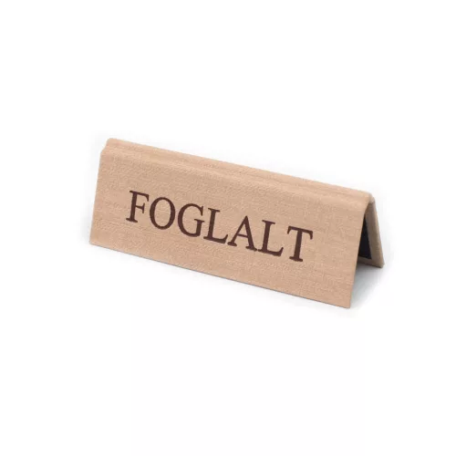 BÉZS TEXTILBŐR FOGLALT TÁBLA BARNA NYOMATTAL, KICSI