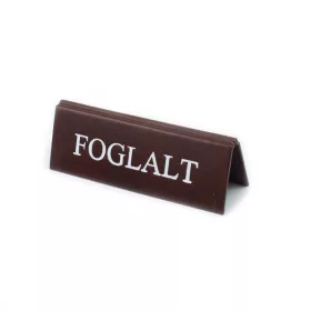 SÖTÉTBARNA MŰBŐR FOGLALT TÁBLA FEHÉR  NYOMATTAL, KICSI