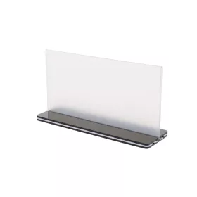 PLEXI TÁBLA FEKETE TALPPAL, 20×10 CM, FEKVŐ