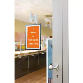   DURAFRAME MÁGNESES INFO KERET ÖNTAPADÓ HÁTLAPPAL, A4, EZÜST