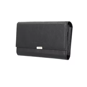 ABSOLUT LEATHER FEKETE BŐR BRIFKÓ, 18 CM, 7404