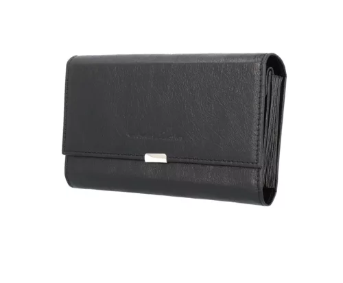 ABSOLUT LEATHER FEKETE BŐR BRIFKÓ, 18 CM, 7404