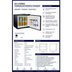 HOBBB Åbybro minibár hűtő, 20 l