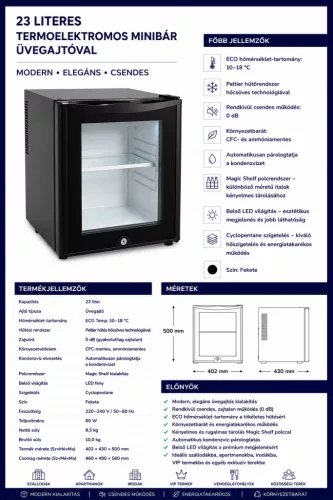 HOBBB Brovst minibár hűtő, 23 l