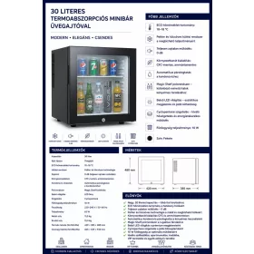 HOBBB Klitmøller minibár hűtő, 30 l