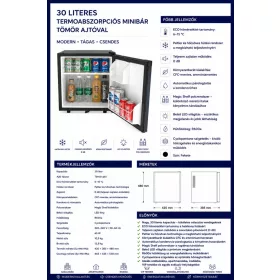 HOBBB Hanstholm minibár hűtő, 30 l
