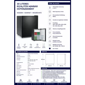 HOBBB Hurup minibár hűtő, 30 l