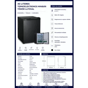 HOBBB Vorupør minibár hűtő, 40 l