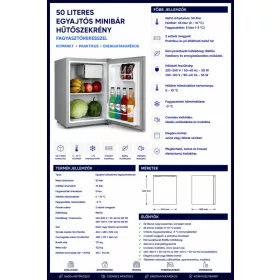 HOBBB Hasselager minibár hűtő, 50 l