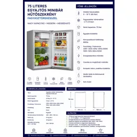 HOBBB Sundby minibár hűtő, 75 l