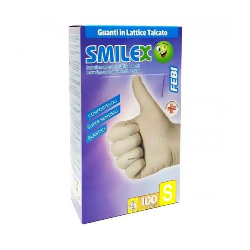 Berica Smilex febi egyszerhasználatos latex fehér S, 100 db / doboz