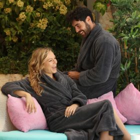 Szuperpuha polár fürdőköpeny Palaszürke XL, 300 g