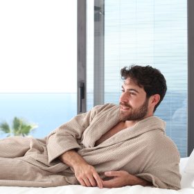 Serene Luxus Velúr Gofri Fürdőköpeny Barna XL, 400 g