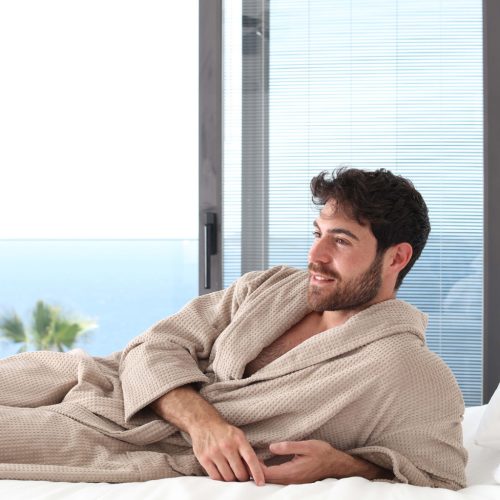 Serene Luxus Velúr Gofri Fürdőköpeny Barna XL, 400 g