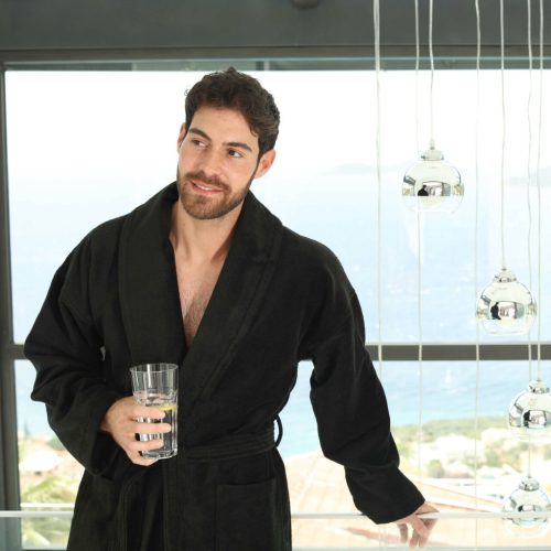 SupremeSoft® Luxus Fürdőköpeny Fekete XXL, 300 g