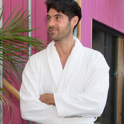 Bársonyos könnyű velúr köntös Fehér XL 350g