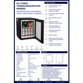 HOBBB Skæring minibár hűtő, 20 l