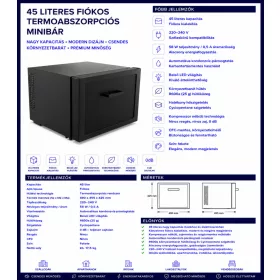 HOBBB Vivild minibár hűtő, 45 l