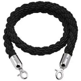 Fekete csavart kordonkötél, 160cm (CSKFK)