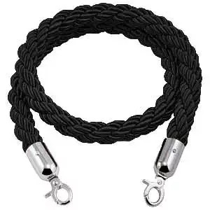 Fekete csavart kordonkötél, 160cm (CSKFK)