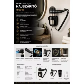 HOBBB Rungsted fali hajszárító, 1800 W
