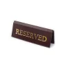 RESERVED foglalt tábla, sötétbarna műbőr, arany felirattal, kicsi