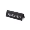 RESERVED foglalt tábla, fekete műbőr, fehér felirattal, kicsi