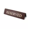 RESERVED foglalt tábla, sötétbarna műbőr, arany felirattal, nagy