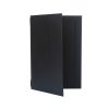 Fekete bőrhatású gumis étlaptartó, A4 méretű, logónyomással