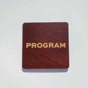 Program kártya, öntapadós, sötétbarna