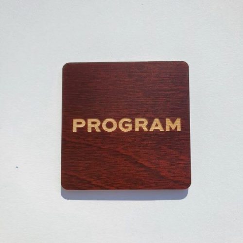 Program kártya, öntapadós, sötétbarna