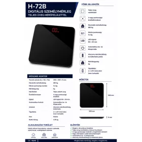 HOBBB Hede digitális fürdőszobamérleg