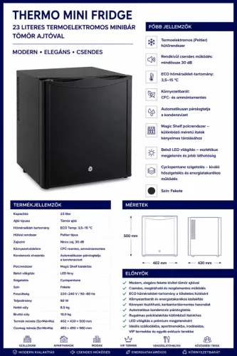 HOBBB Saltum minibár hűtő, 23 l