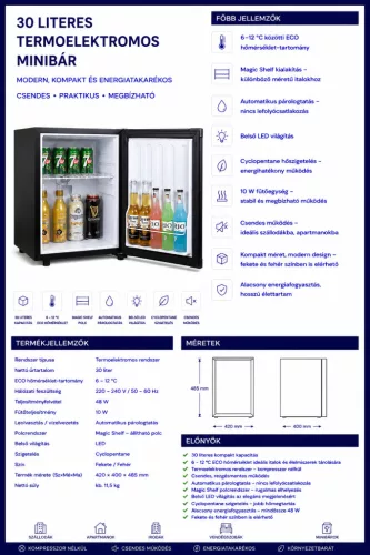 HOBBB Hjortshøj minibár hűtő, 30 l
