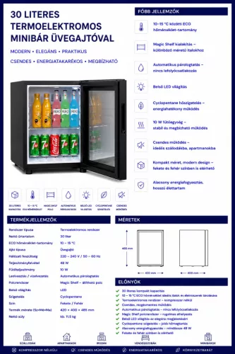 HOBBB Skødstrup minibár hűtő, 30 l