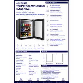 HOBBB Hornslet minibár hűtő, 42 l