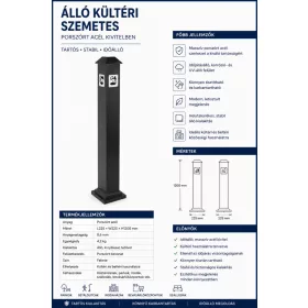 HOBBB Blåvand álló közösségi téri hulladékgyűjtő