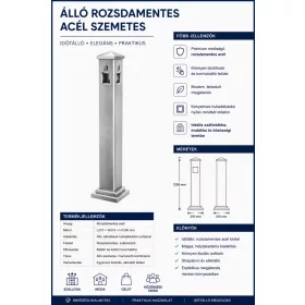 HOBBB Nymindegab álló közösségi téri hulladékgyűjtő