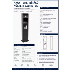 HOBBB Henne álló közösségi téri hulladékgyűjtő