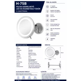 HOBBB Vig fali kozmetikai tükör