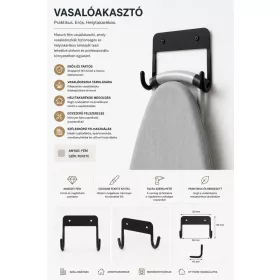 HOBBB Græsted vasalódeszka-tartó, fekete