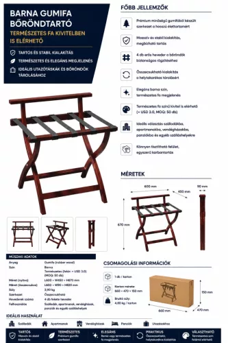 HOBBB Holmstrup bőröndtartó, barna