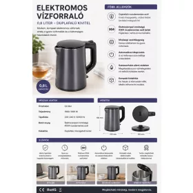 HOBBB Kolding vízforraló, 0,8 l