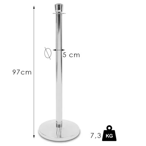 Köteles kordonoszlop króm színű, 7,3kg (KOK)