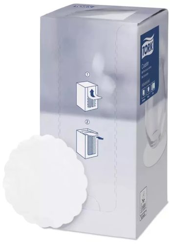 Poháralátét fehér kerek hullámos szélű 8 rétegű 250db/csomag Tork Advanced