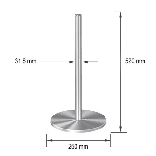 Múzeumi köteles kordonoszlop króm színű, 3,7kg (MOK)